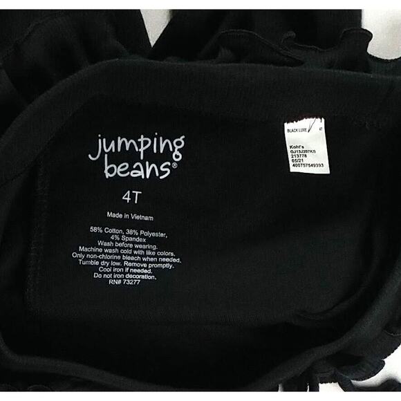 Girls Jumping Beans Leggings Black Ruffled Waist with Bow - Picture 4 of 6